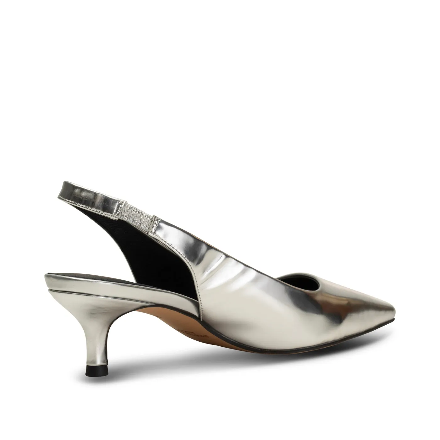 Maxine slingback leather - SILVER METALLIC