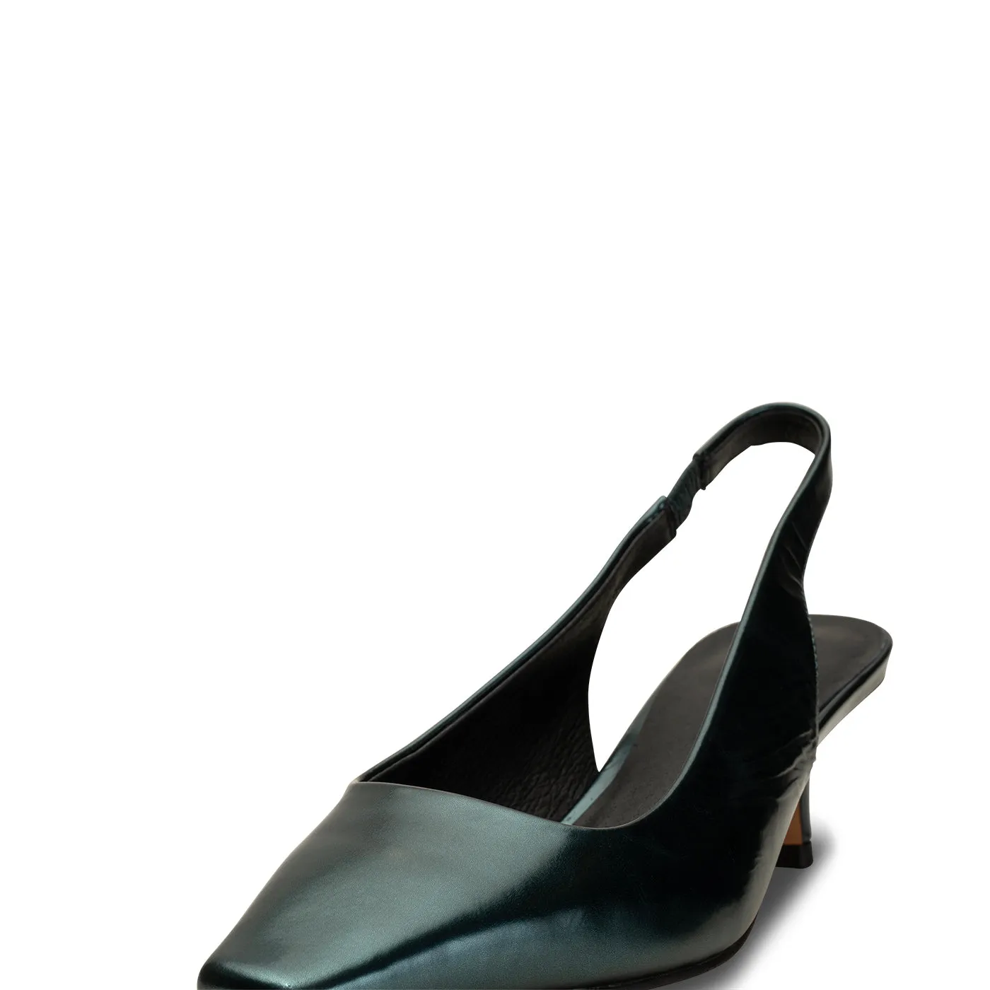 Maxine slingback leather - TEAL METALLIC