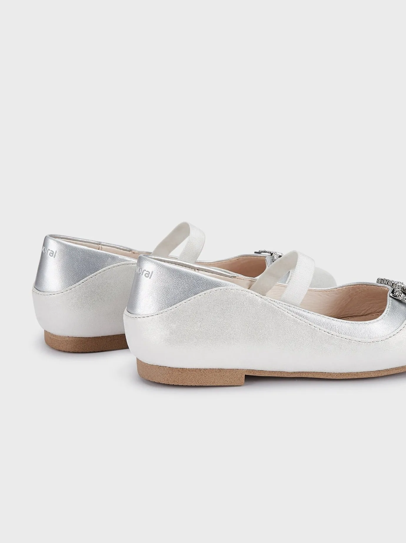 Mayoral Formal Flats w/Bow  Silver_43431-070