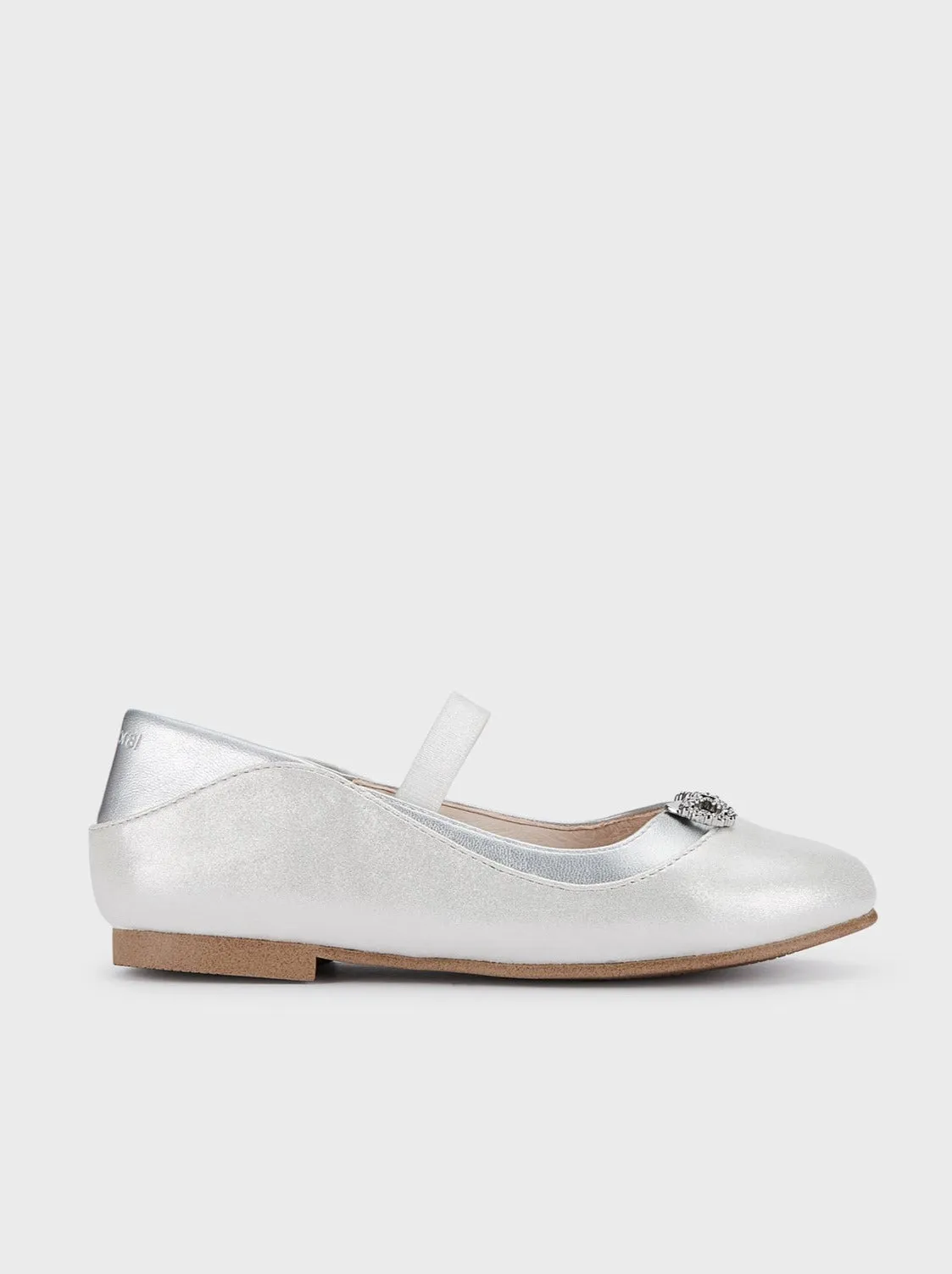 Mayoral Formal Flats w/Bow  Silver_43431-070