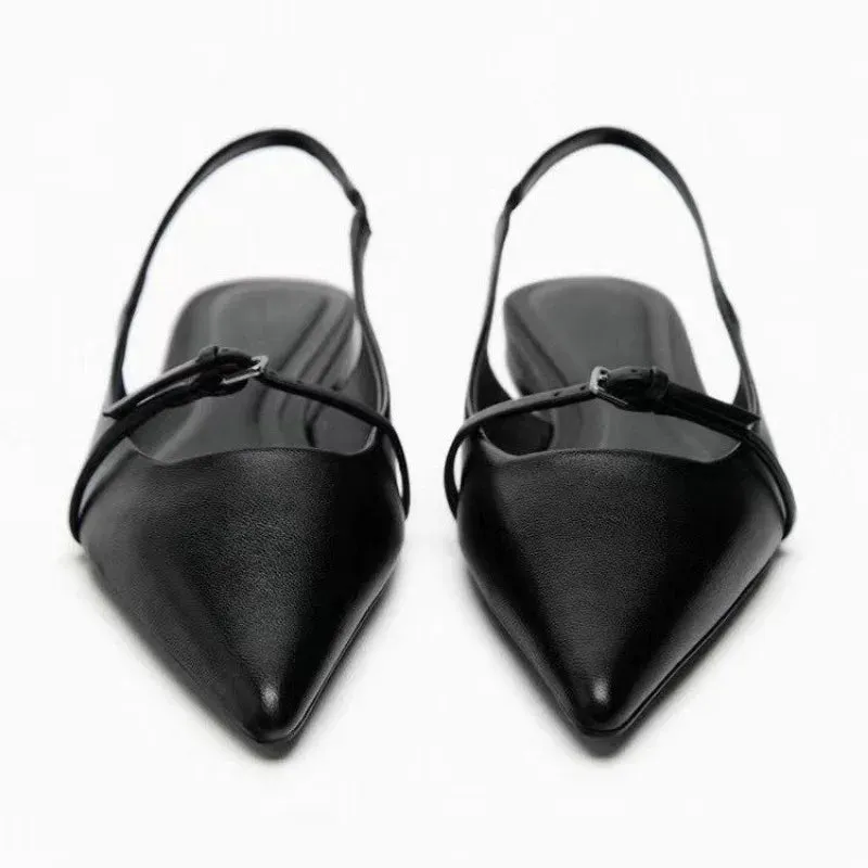 Mirna - Pointy slingback flats