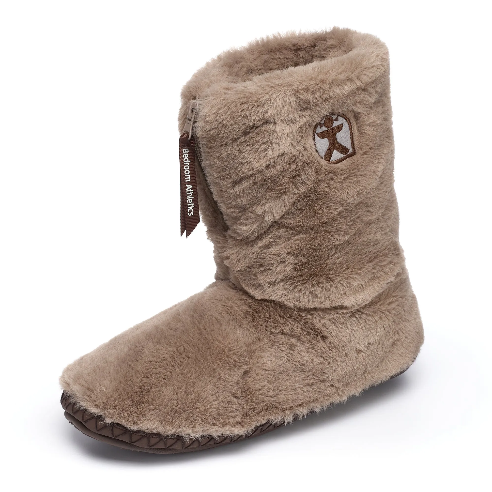 Monroe - Classic Faux Fur Slipper Boot - Taupe / Deep Taupe