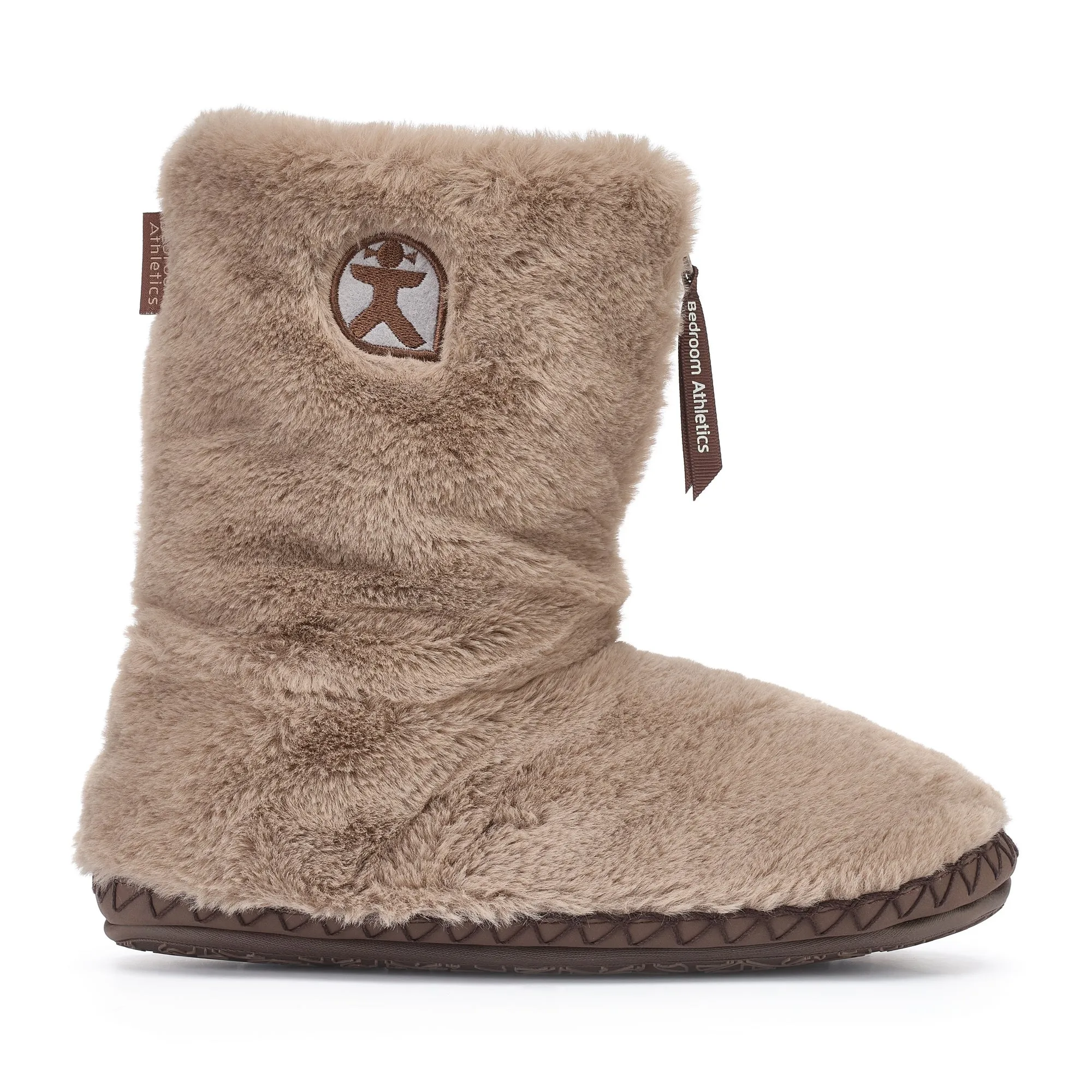 Monroe - Classic Faux Fur Slipper Boot - Taupe / Deep Taupe