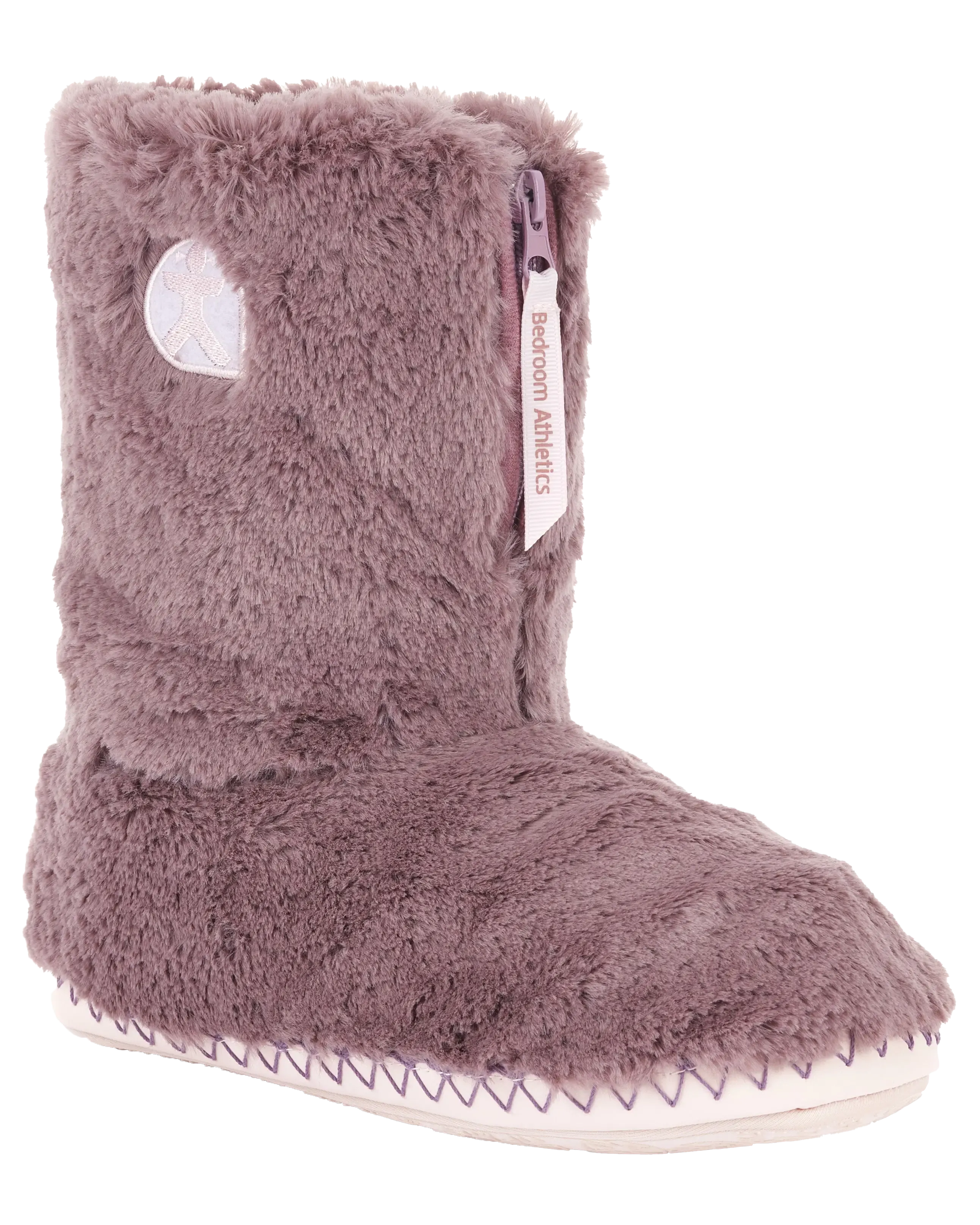 Monroe Faux Fur Slipper Boots in Aquarelle & Dusky Pink