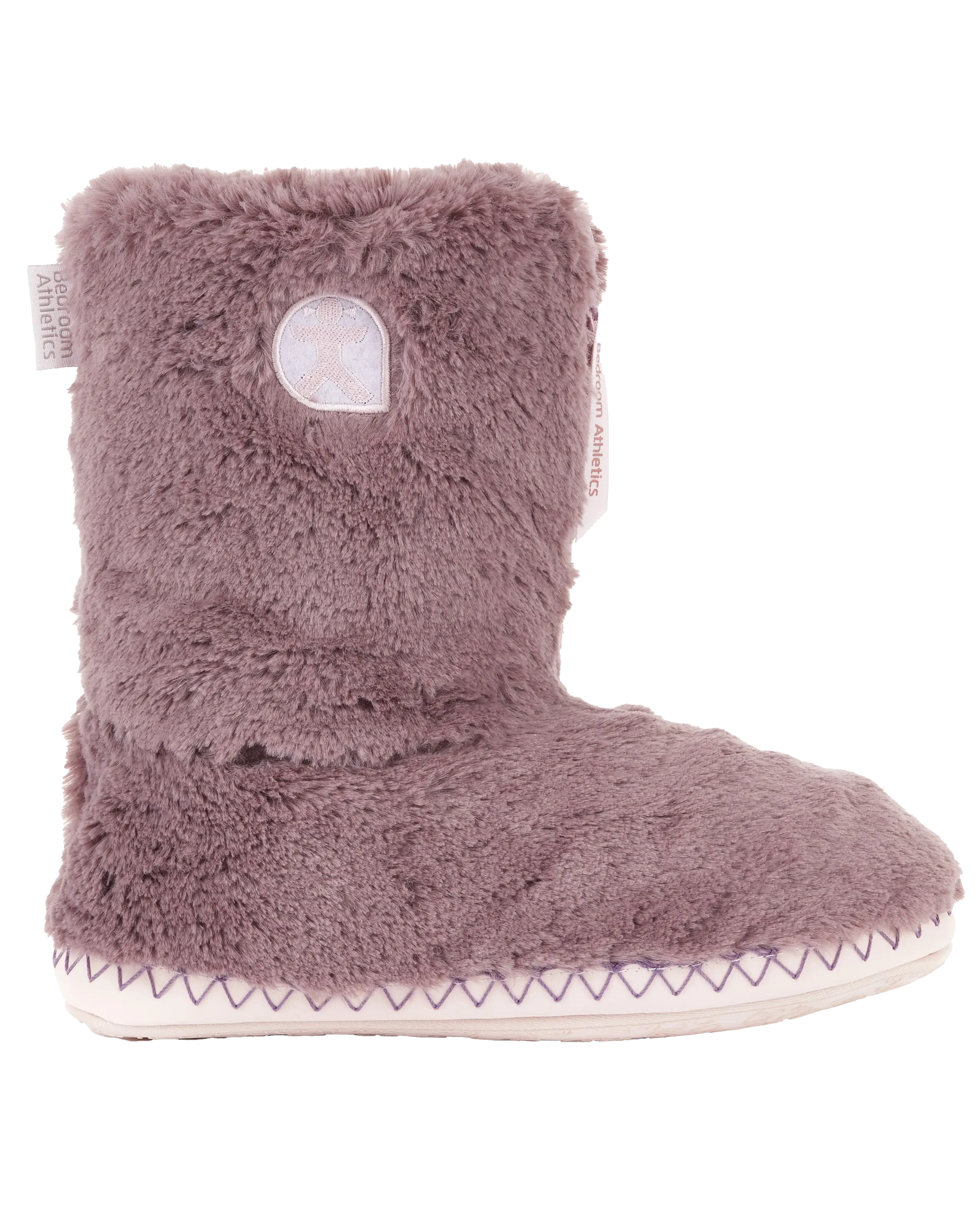 Monroe Faux Fur Slipper Boots in Aquarelle & Dusky Pink