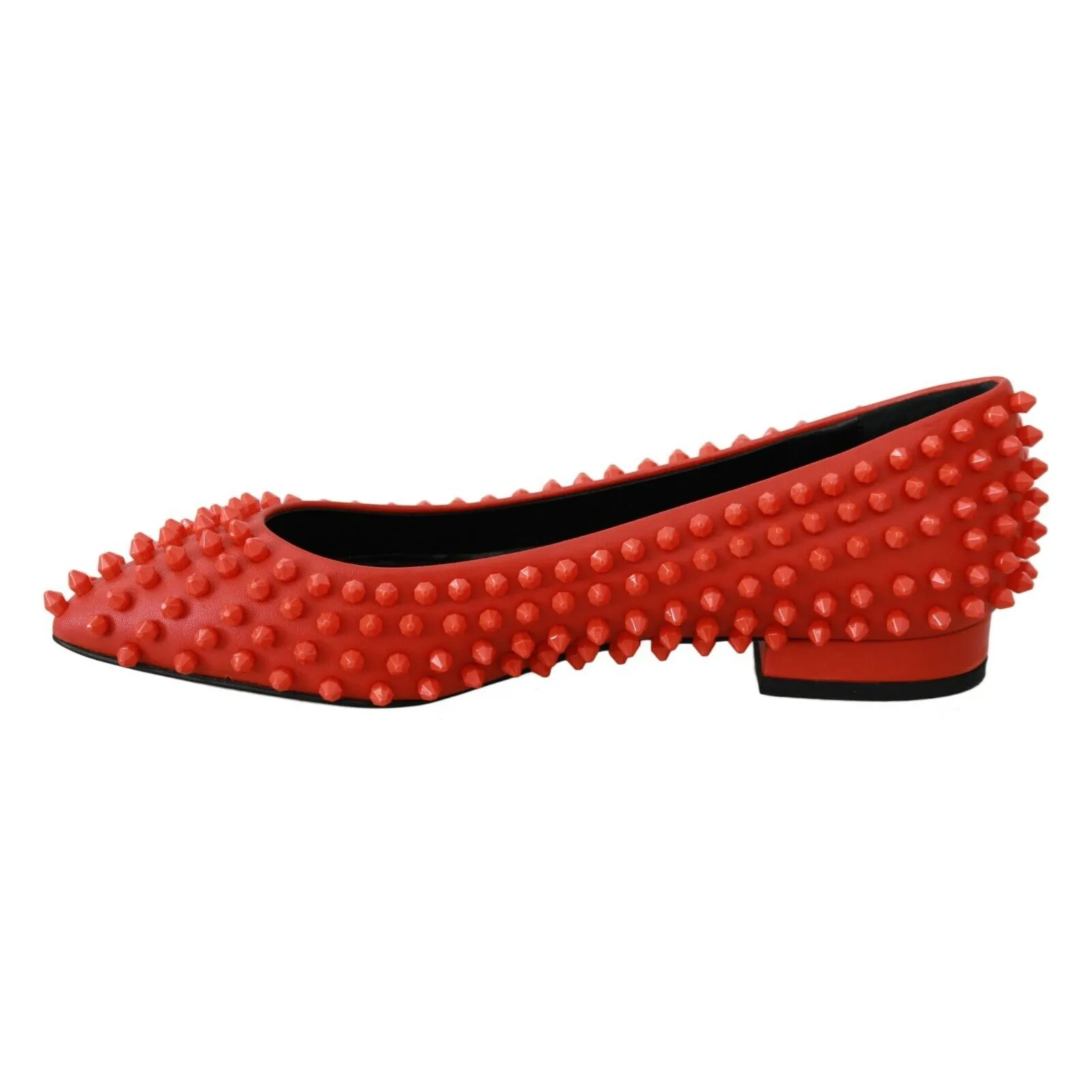 Philipp Plein Vibrant Orange Pointed Leather Flats