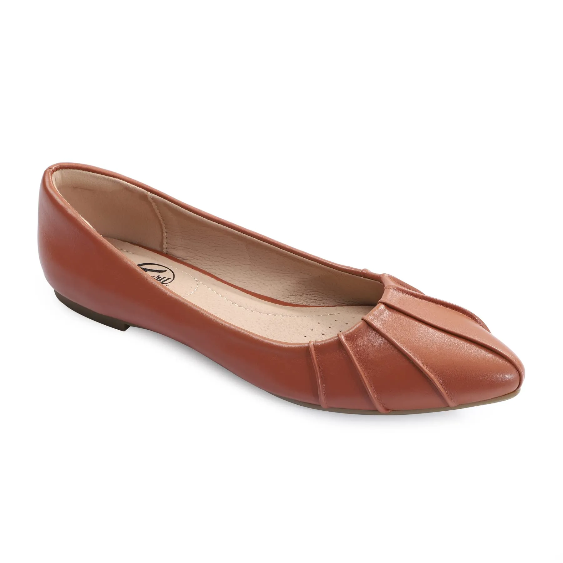 Pleated Pointed Toe Ballet Flat