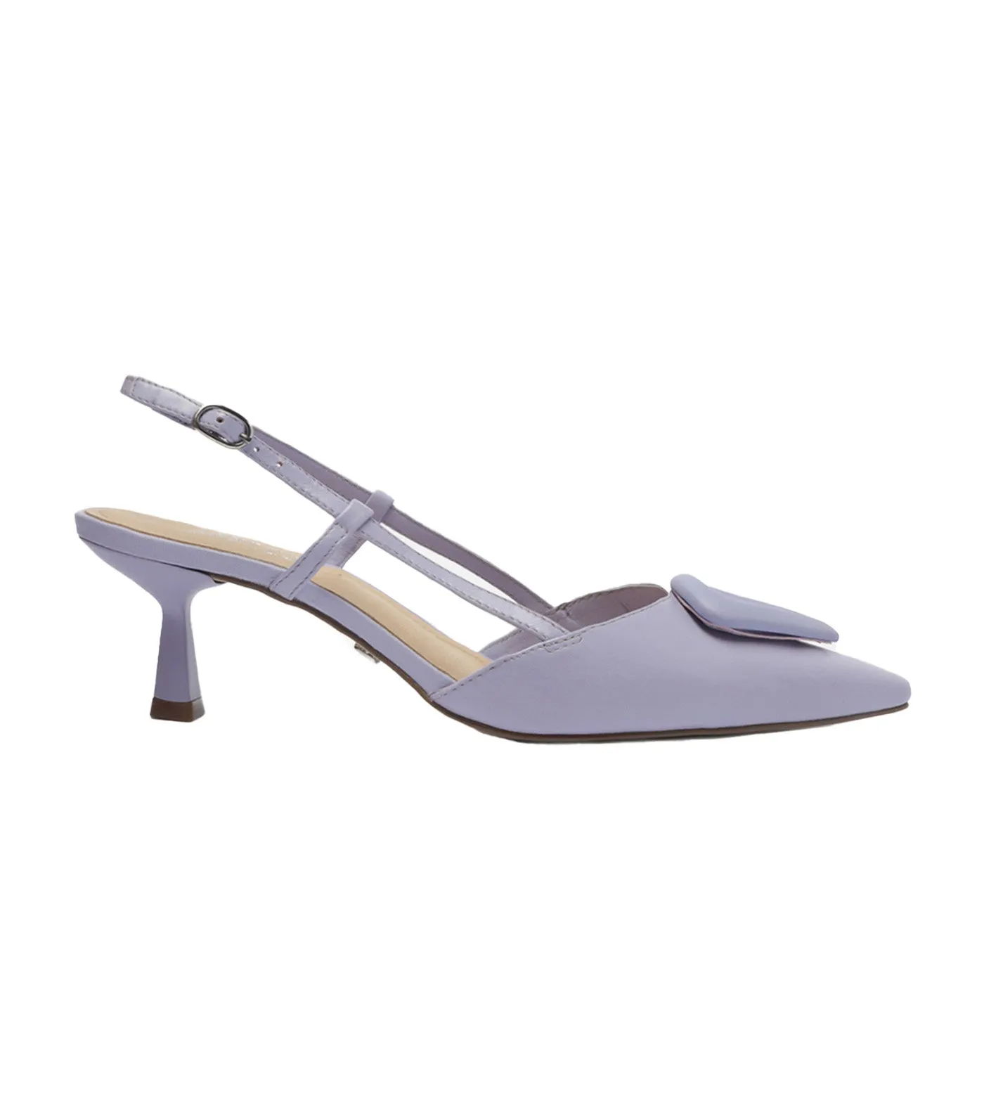 Pointy Toe Slingback Detail Pumps Light Lavender