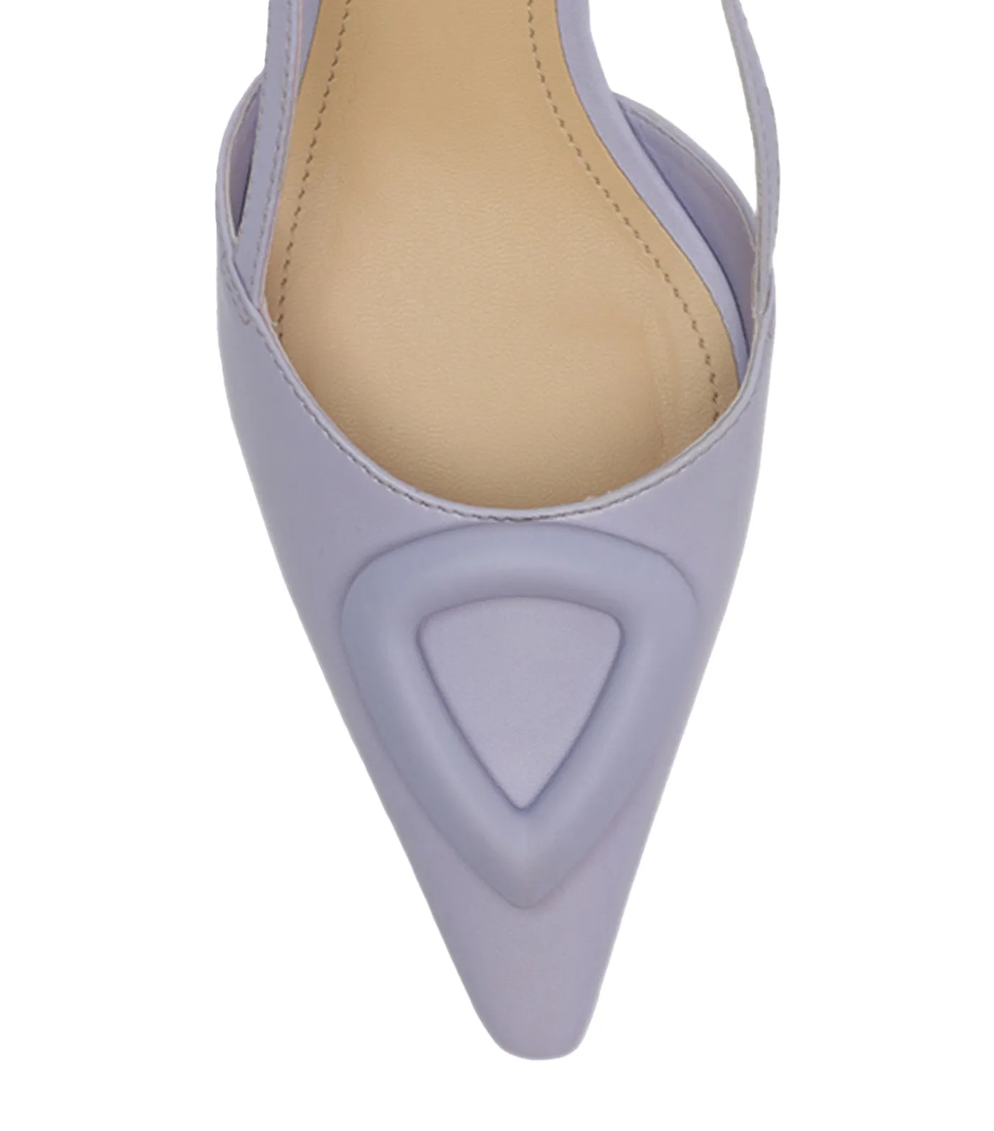 Pointy Toe Slingback Detail Pumps Light Lavender