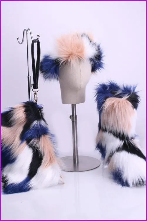 [Pre-sale] Faux Fur Headband/handbag/boots Set F229