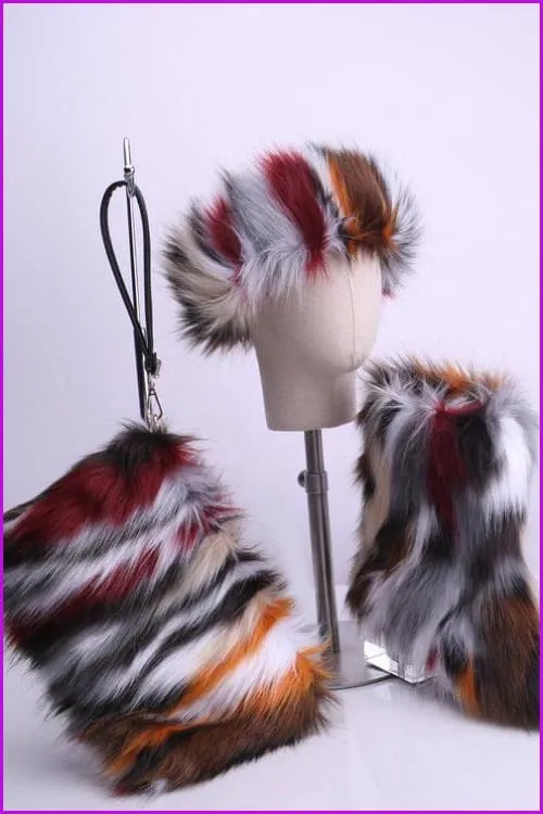 [Pre-sale] Faux Fur Headband/handbag/boots Set F229