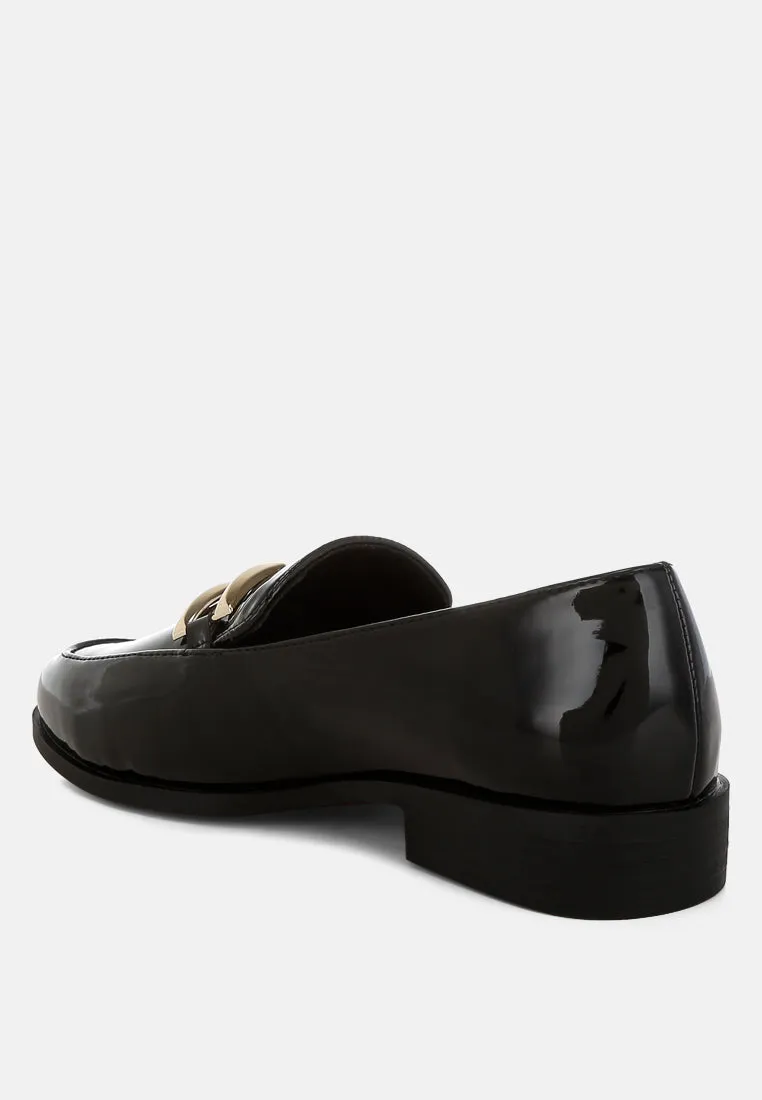 Revanta Patent Faux Leather Loafers