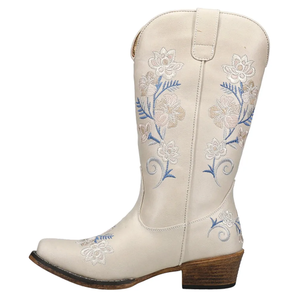 Riley Floral Embroidery Snip Toe Cowboy Boots