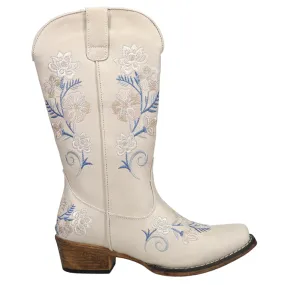 Riley Floral Embroidery Snip Toe Cowboy Boots