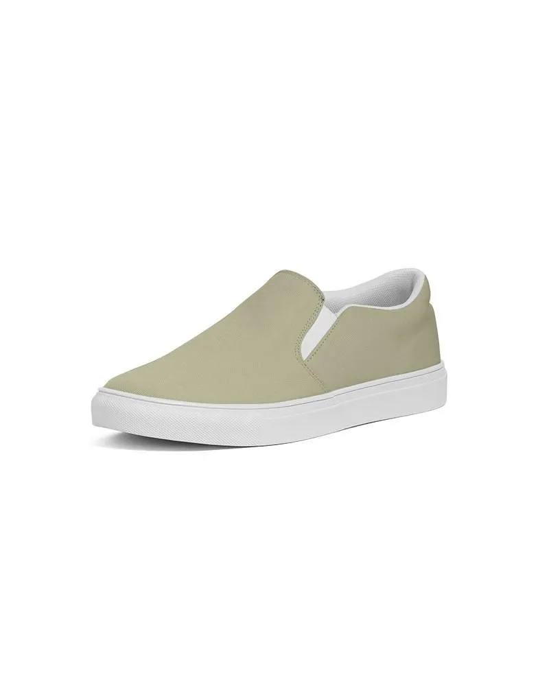 Shaded Pale Pastel Yellow Gray Slip-On Canvas Sneakers | Women's | C0M0Y30K30