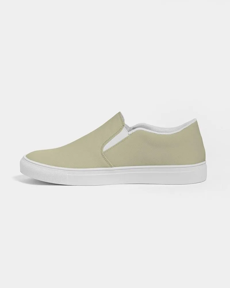 Shaded Pale Pastel Yellow Gray Slip-On Canvas Sneakers | Women's | C0M0Y30K30