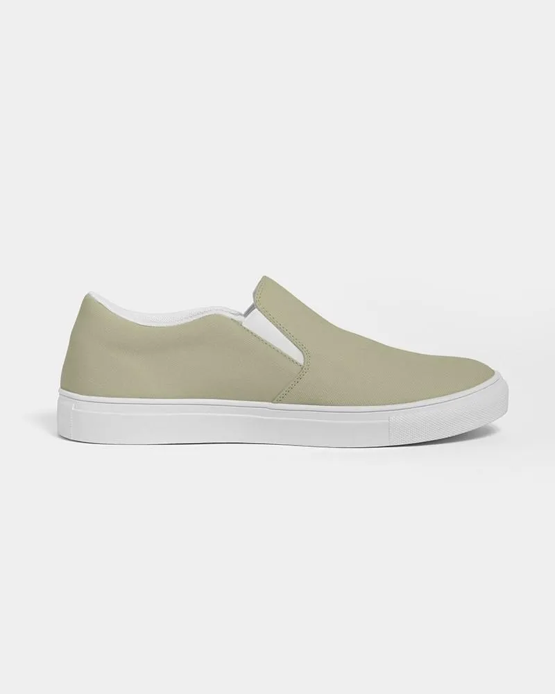 Shaded Pale Pastel Yellow Gray Slip-On Canvas Sneakers | Women's | C0M0Y30K30