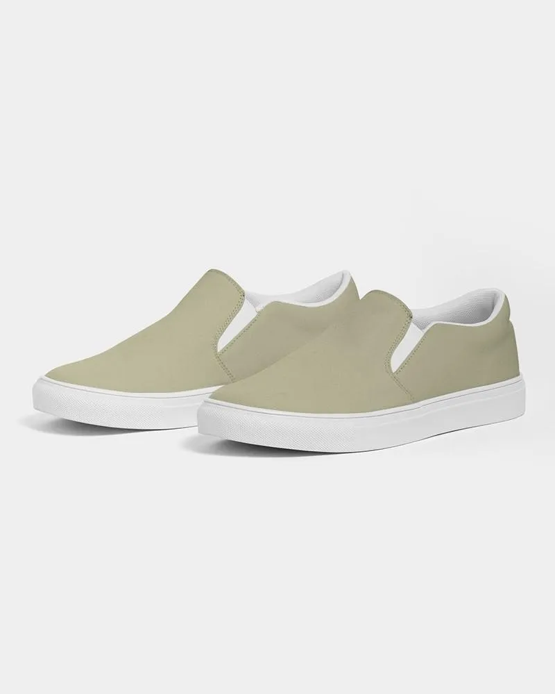 Shaded Pale Pastel Yellow Gray Slip-On Canvas Sneakers | Women's | C0M0Y30K30