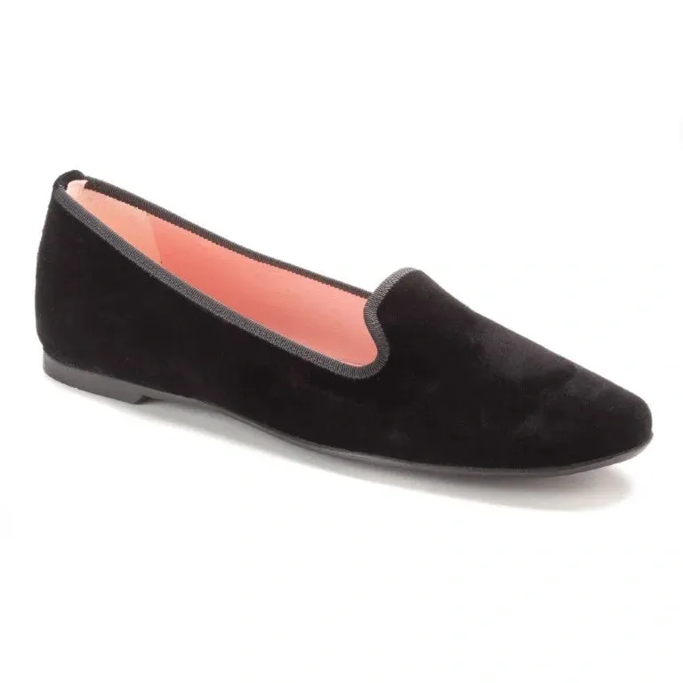 Smoks - Black Velvet Smoking Loafer for Teen/Women by Pretty Ballerinas