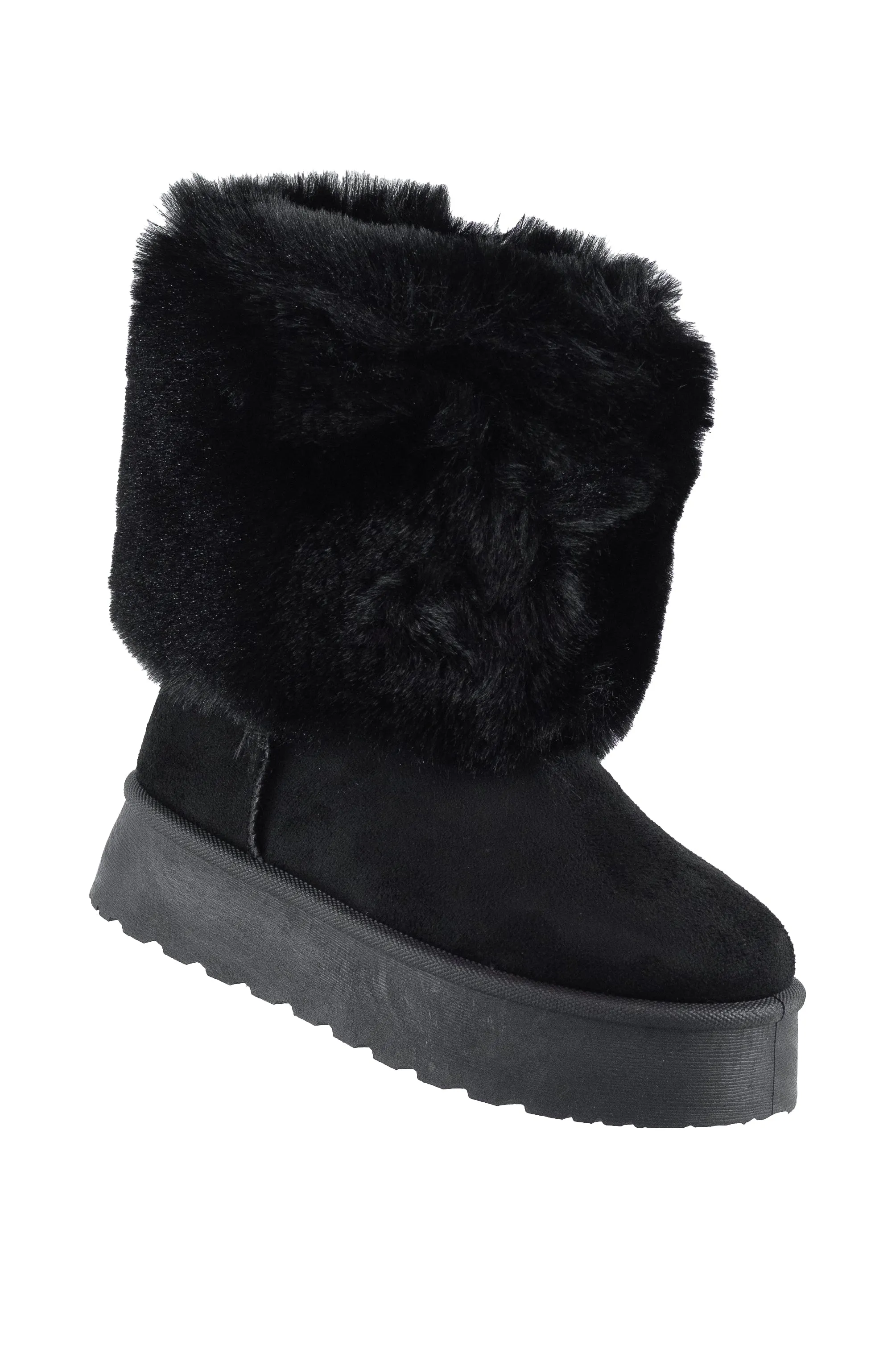 Snowy - Girls' Flat Platform Faux Fur Boots