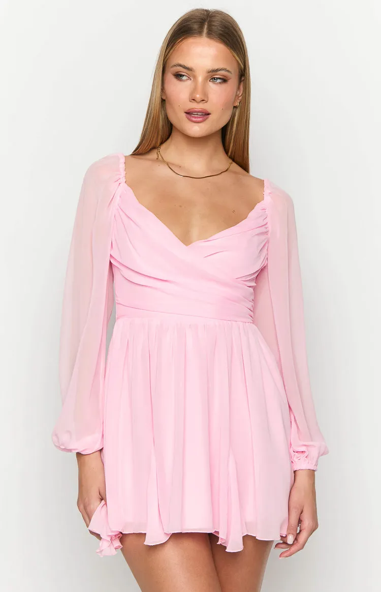 Tiffany Pink Long Sleeve Mini Dress