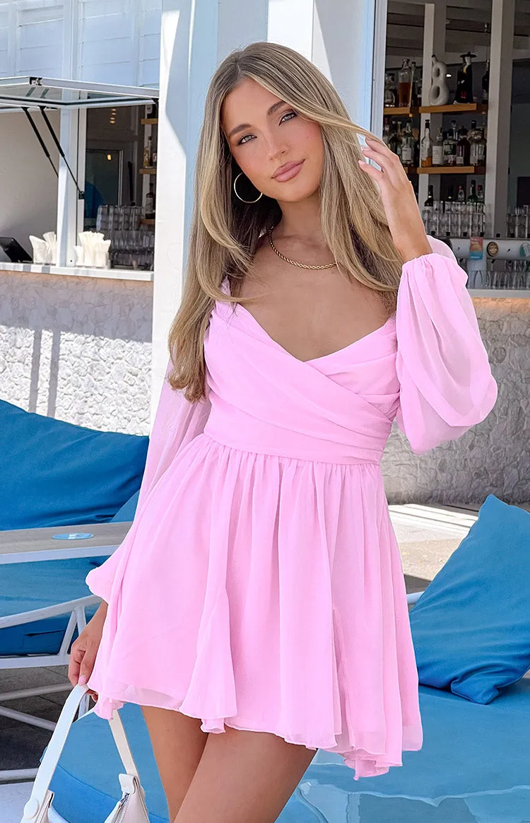 Tiffany Pink Long Sleeve Mini Dress