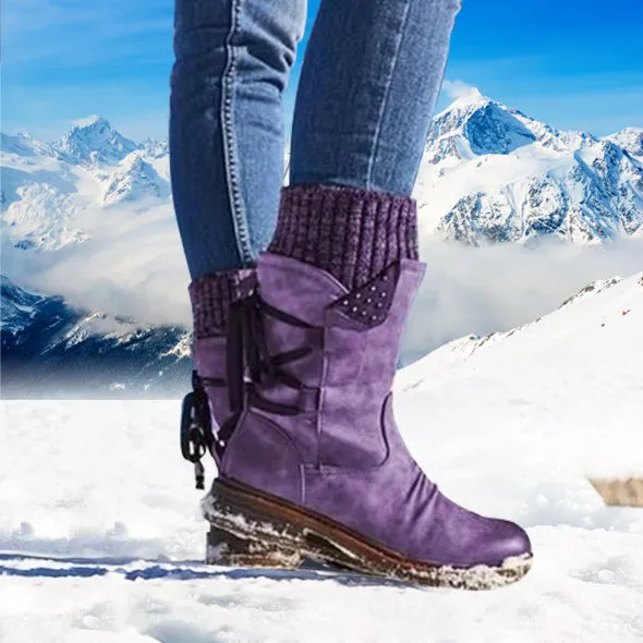 Women's Winter Warm Back Lace Up Snow Boots