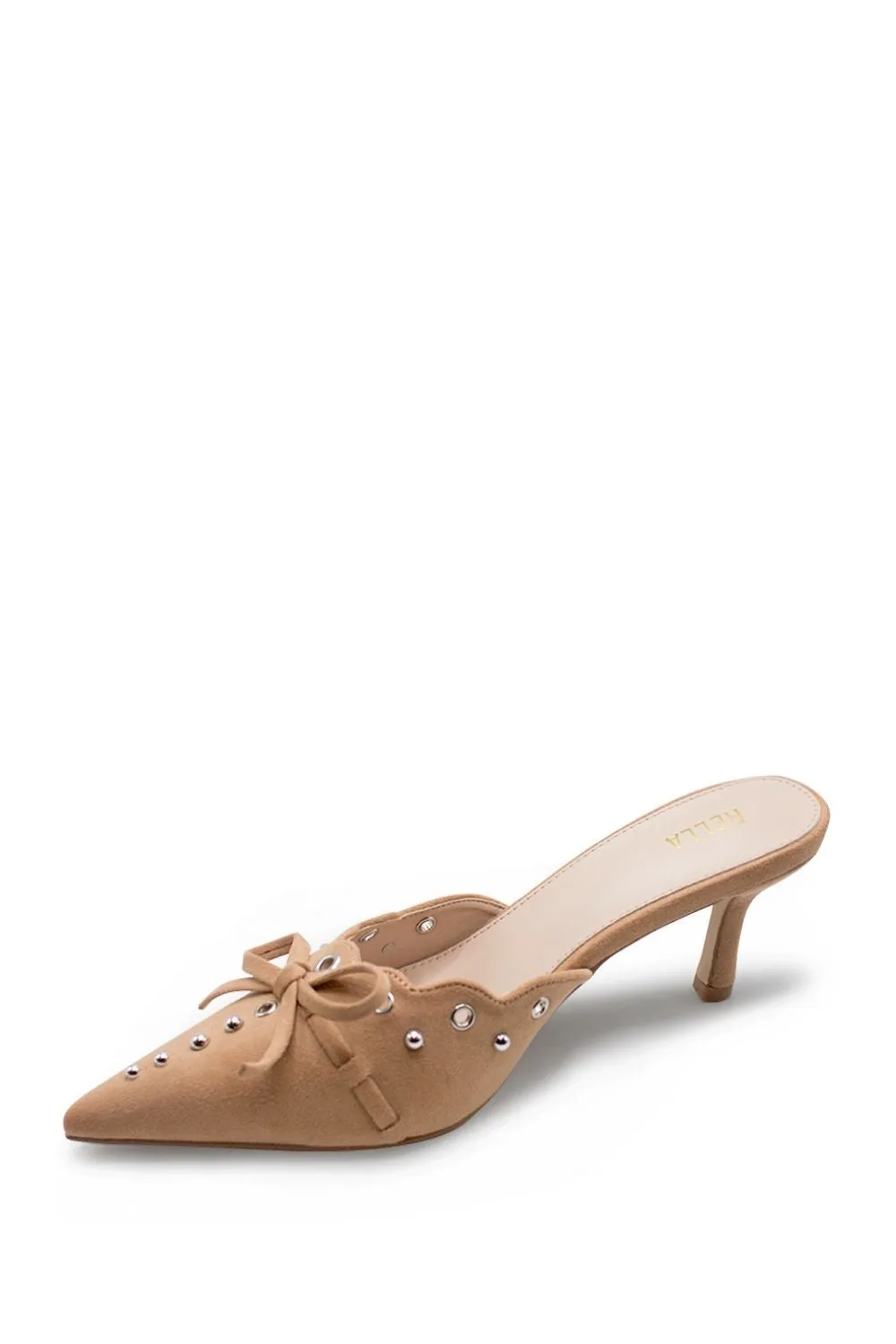 Yasmin Pointed Toe Studded Mule Heel