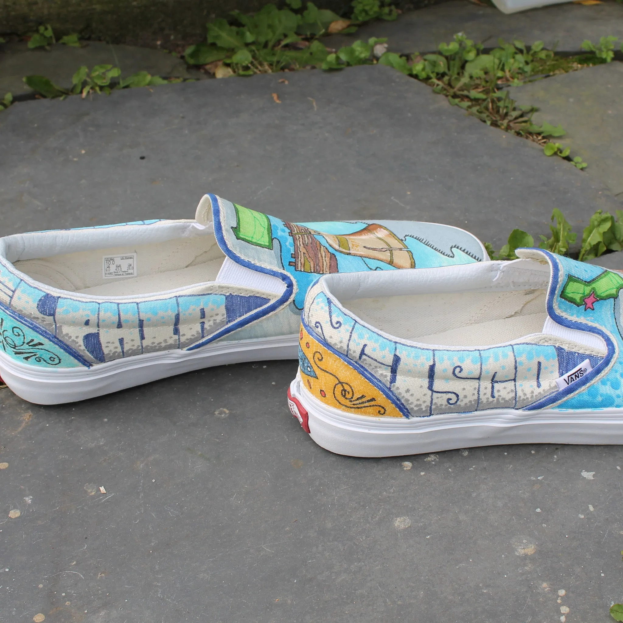 Your Town / City Themed custom Vans Slip On Sneakers