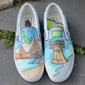 Your Town / City Themed custom Vans Slip On Sneakers