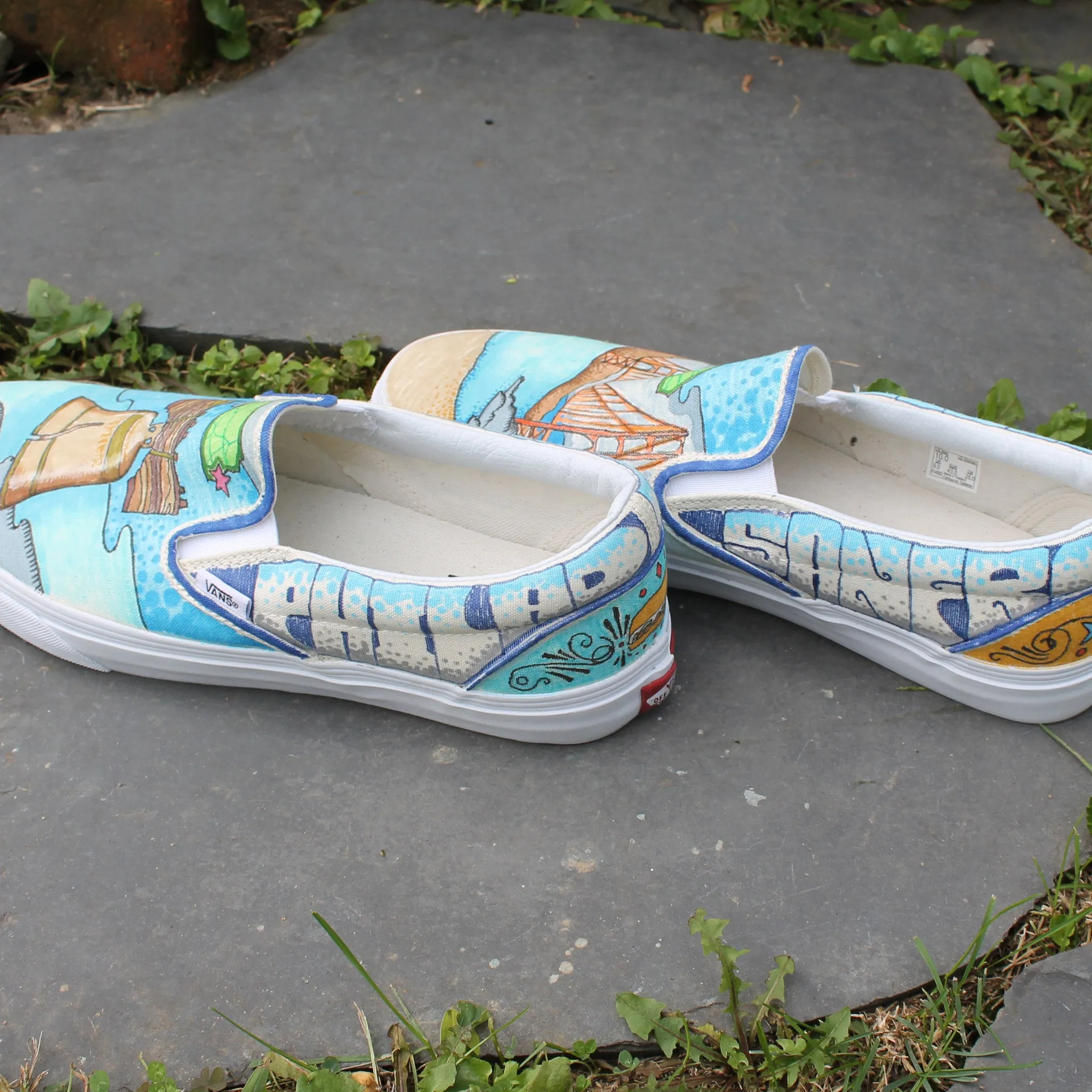 Your Town / City Themed custom Vans Slip On Sneakers