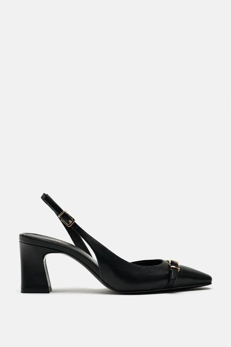 ZARA - BLOCK HEEL SLINGBACK SHOES