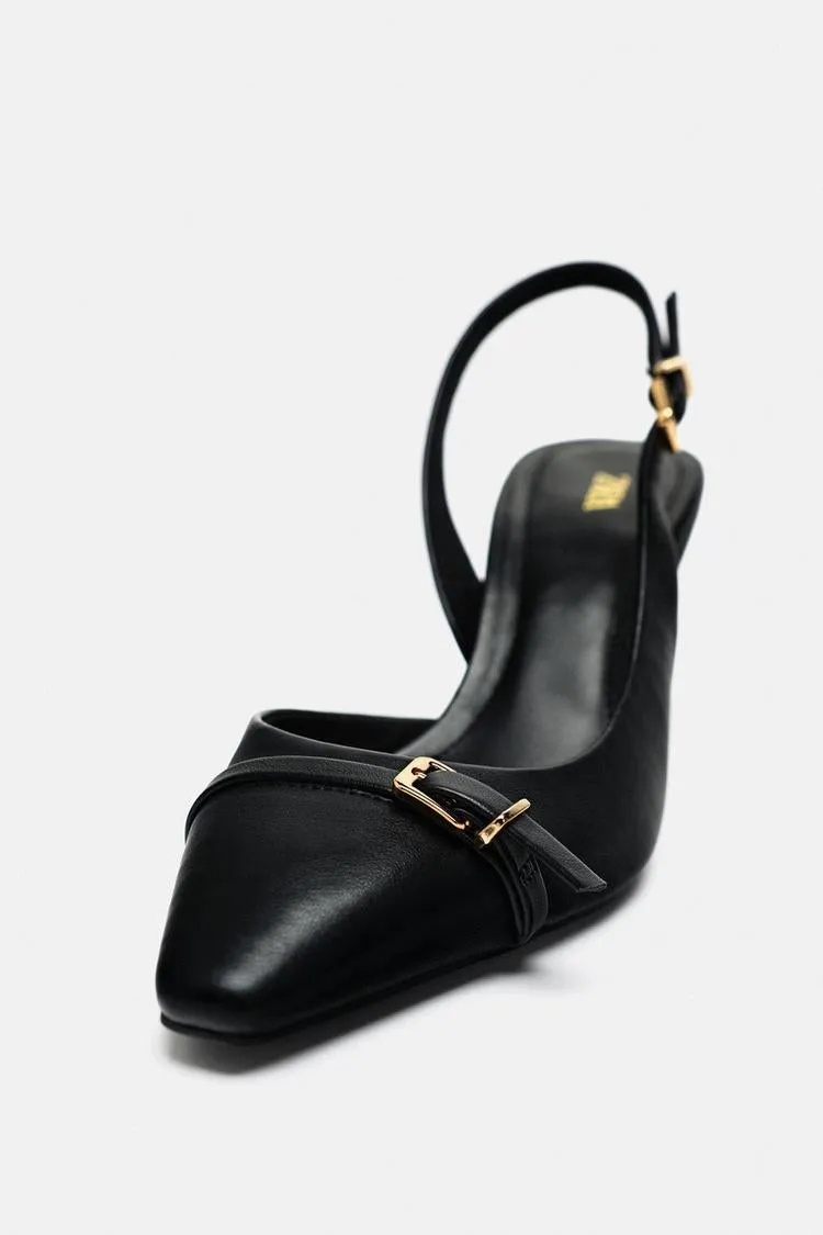 ZARA - BLOCK HEEL SLINGBACK SHOES