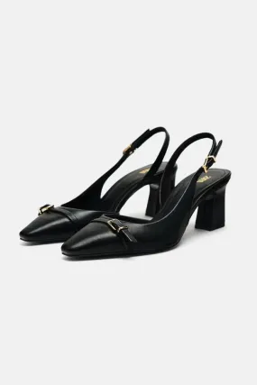 ZARA - BLOCK HEEL SLINGBACK SHOES